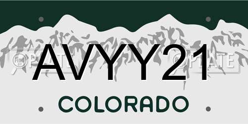 AVYY21 Colorado License Plate