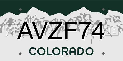 AVZF74 Colorado License Plate
