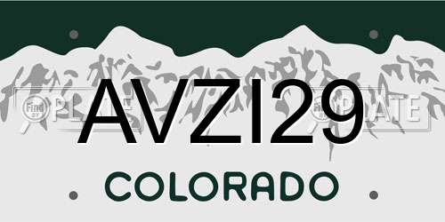 AVZI29 Colorado License Plate