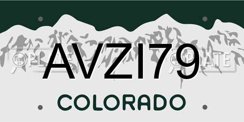 AVZI79 Colorado License Plate