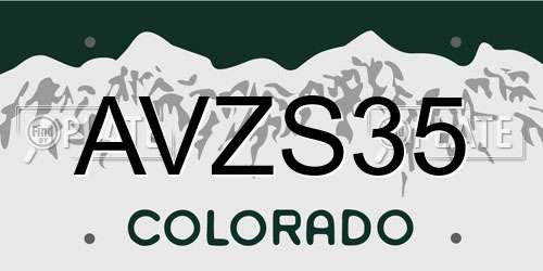 AVZS35 Colorado License Plate