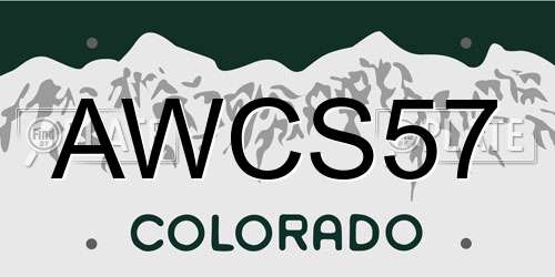 AWCS57 Colorado License Plate
