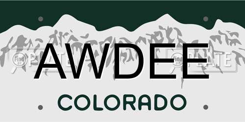 AWDEE Colorado License Plate