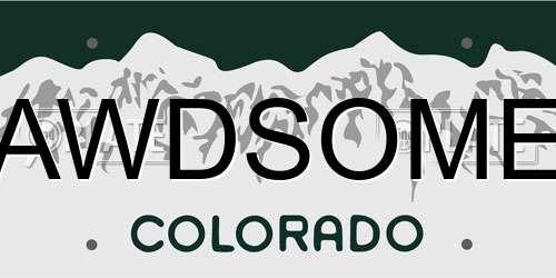 AWDSOME Colorado License Plate