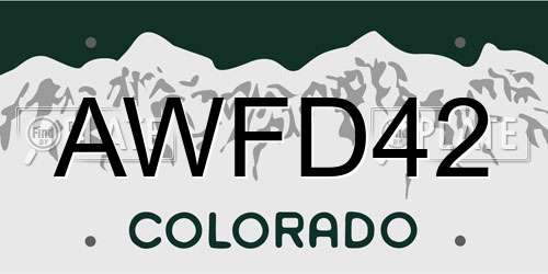 AWFD42 Colorado License Plate