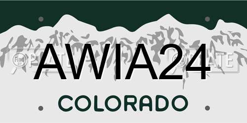 AWIA24 Colorado License Plate