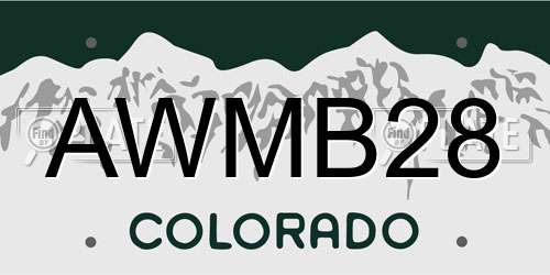 AWMB28 Colorado License Plate