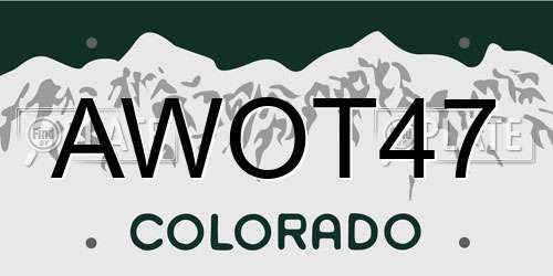 AWOT47 Colorado License Plate