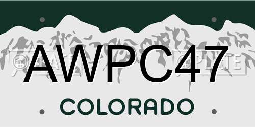 AWPC47 Colorado License Plate