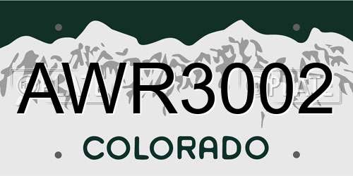 AWR3002 Colorado License Plate