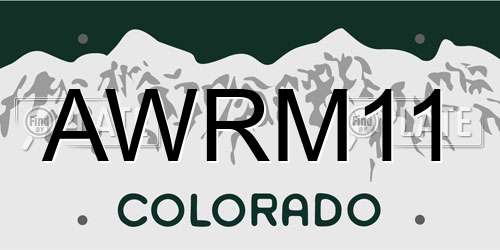 AWRM11 Colorado License Plate