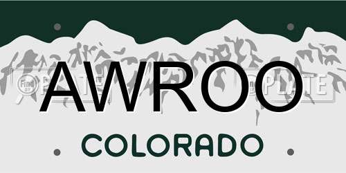 AWROO Colorado License Plate