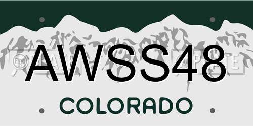 AWSS48 Colorado License Plate