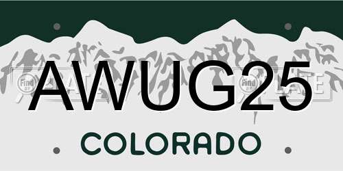 AWUG25 Colorado License Plate