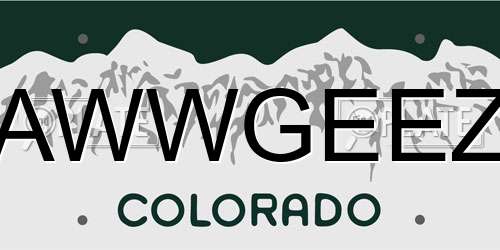 AWWGEEZ Colorado License Plate