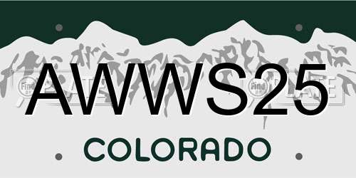 AWWS25 Colorado License Plate