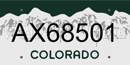 AX68501 Colorado License Plate