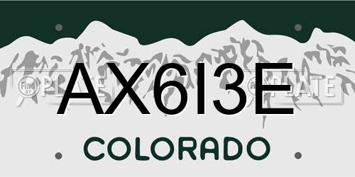 AX6I3E Colorado License Plate