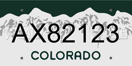 AX82123 Colorado License Plate