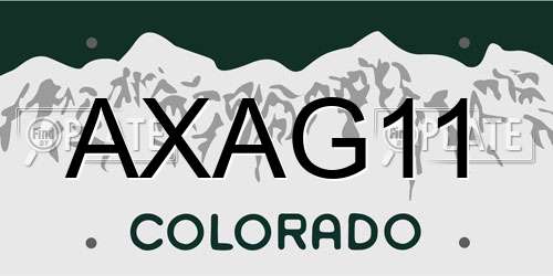 AXAG11 Colorado License Plate