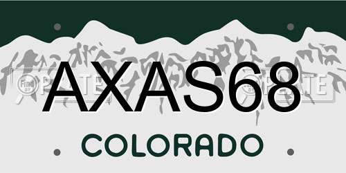 AXAS68 Colorado License Plate