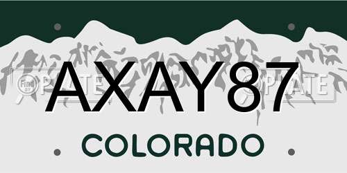 AXAY87 Colorado License Plate