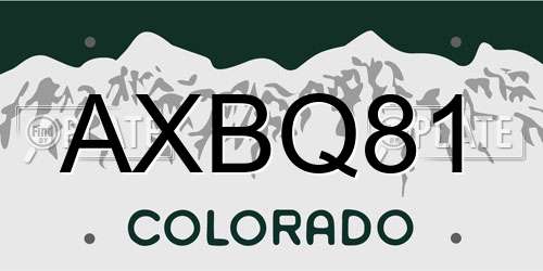 AXBQ81 Colorado License Plate