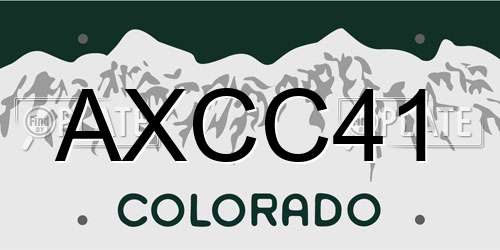 AXCC41 Colorado License Plate