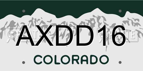 AXDD16 Colorado License Plate