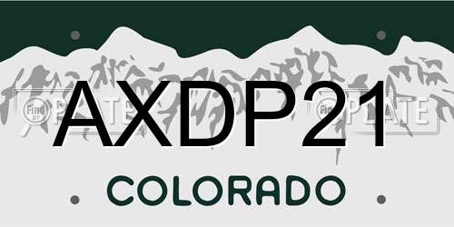 AXDP21 Colorado License Plate