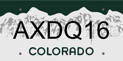 AXDQ16 Colorado License Plate