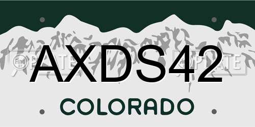 AXDS42 Colorado License Plate