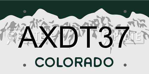 AXDT37 Colorado License Plate
