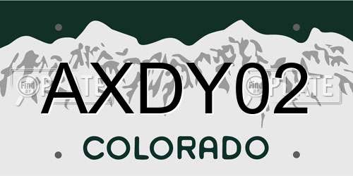 AXDY02 Colorado License Plate