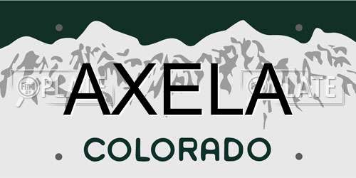 AXELA Colorado License Plate