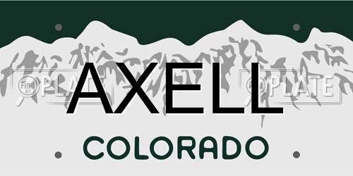 AXELL Colorado License Plate