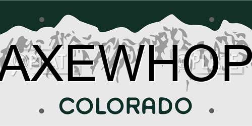 AXEWHOP Colorado License Plate