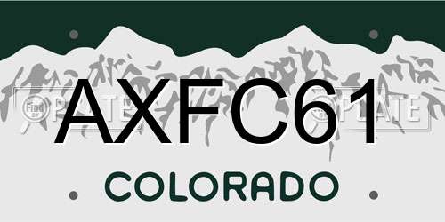 AXFC61 Colorado License Plate
