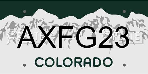 AXFG23 Colorado License Plate