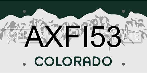 AXFI53 Colorado License Plate