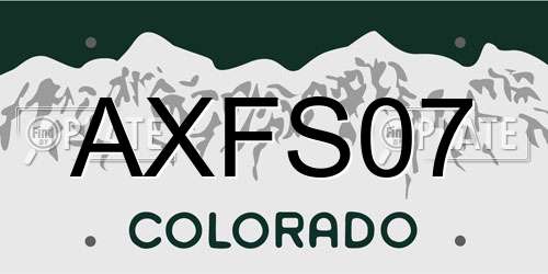 AXFS07 Colorado License Plate