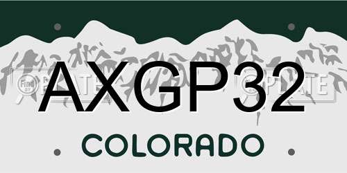 AXGP32 Colorado License Plate