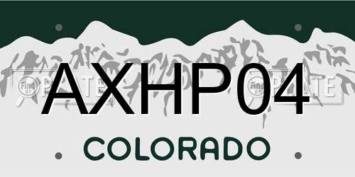 AXHP04 Colorado License Plate