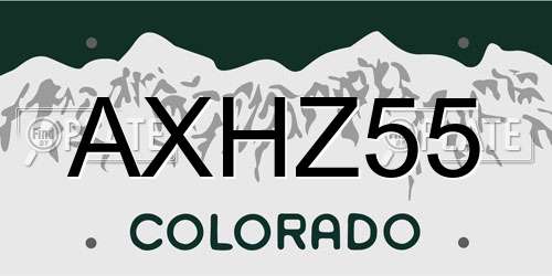 AXHZ55 Colorado License Plate