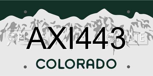 AXI443 Colorado License Plate