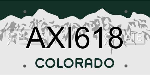 AXI618 Colorado License Plate