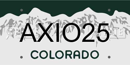 AXIO25 Colorado License Plate