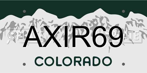 AXIR69 Colorado License Plate