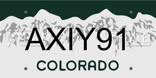 AXIY91 Colorado License Plate