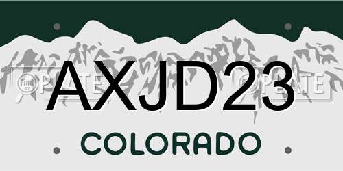 AXJD23 Colorado License Plate